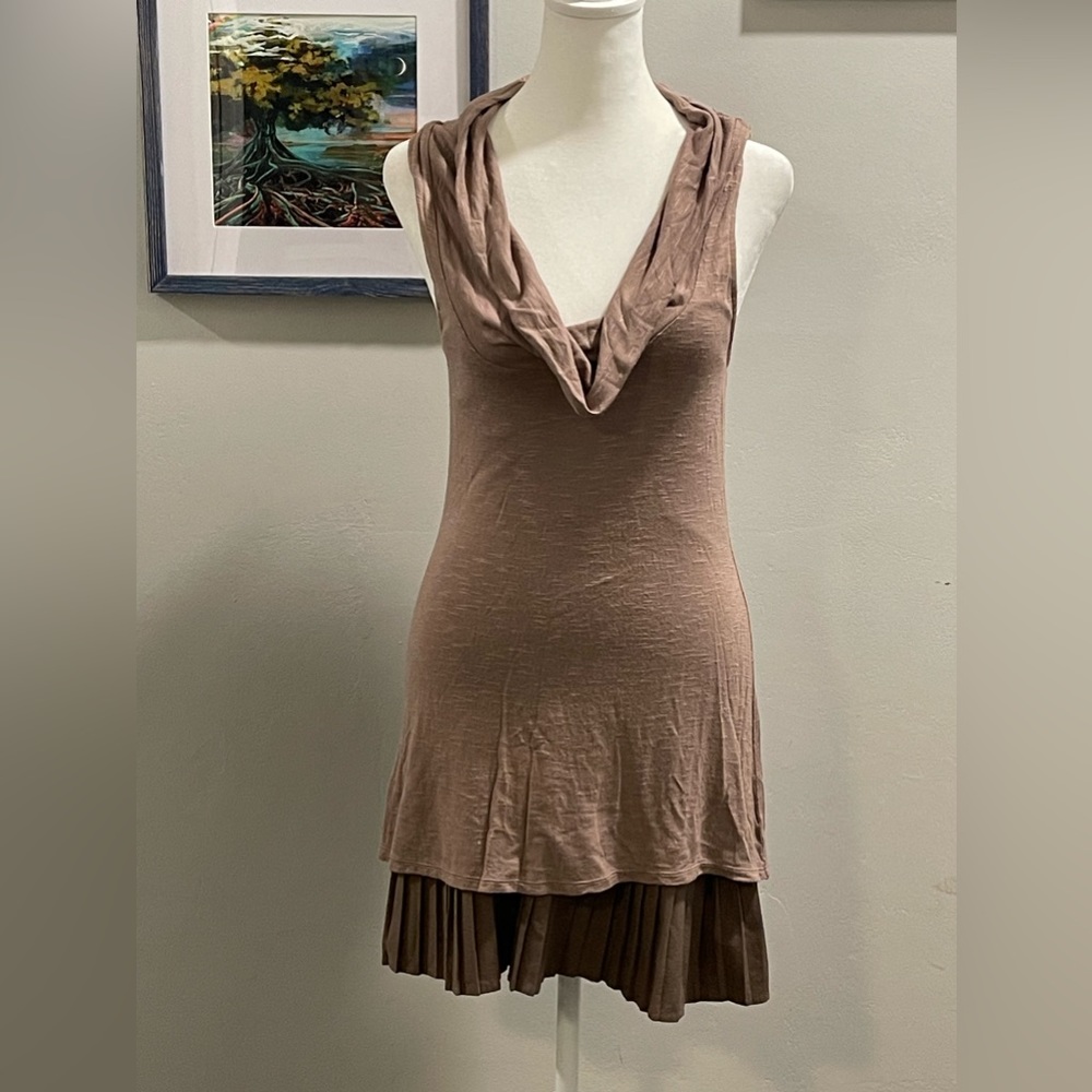 Free People Brown Sleeveless Cowl Neck Dress Size XS